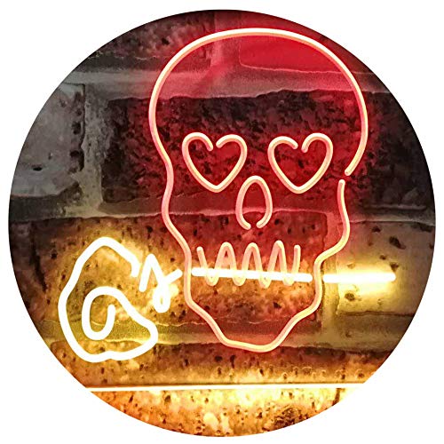 Skull with Rose LED Light Sign - Way Up Gifts