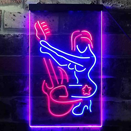 Sexy Girl Playing Guitar Music LED Light Sign - Way Up Gifts