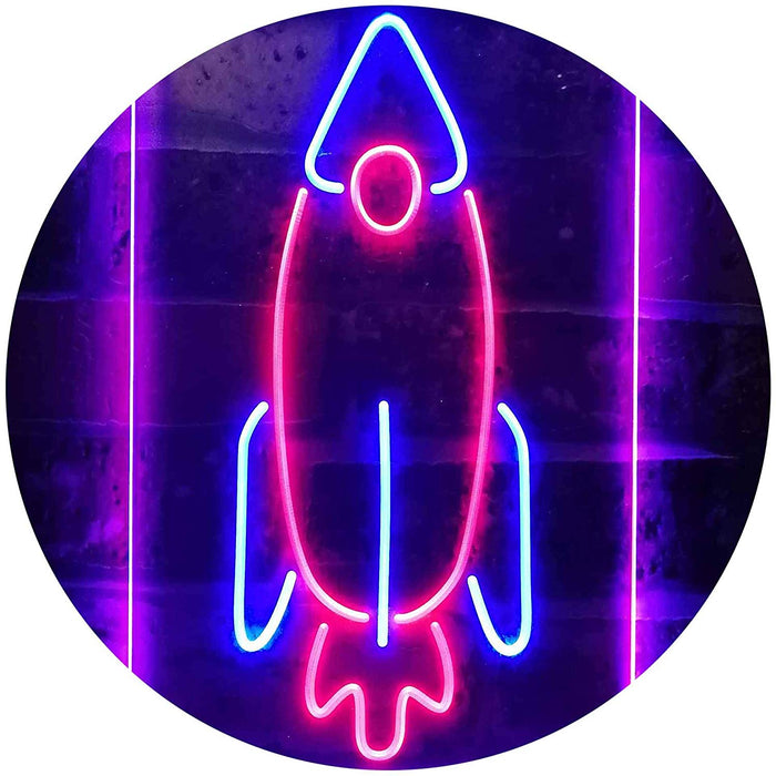 Space Shuttle Rocket Kids Wall Decor LED Light Sign - Way Up Gifts