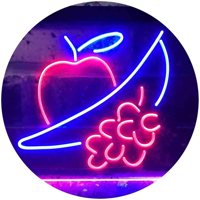 Apple Grapes Banana Grocery Fruit LED Light Sign - Way Up Gifts