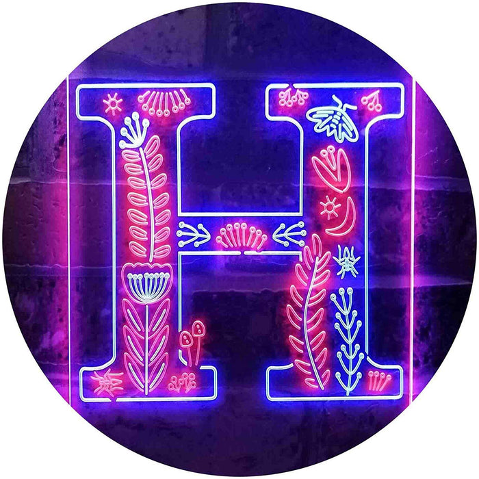 Family Name Letter H Monogram Initial LED Light Sign - Way Up Gifts