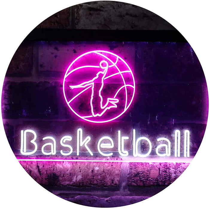 Sports Man Cave Basketball LED Light Sign - Way Up Gifts