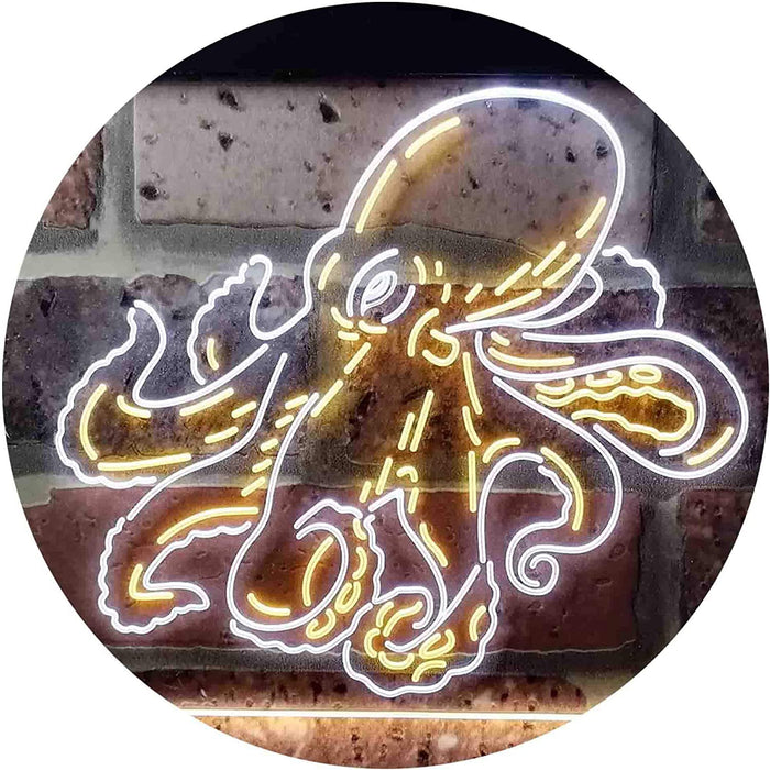 Sea Life Man Cave Ocean Decor Octopus LED Light Sign - Way Up Gifts