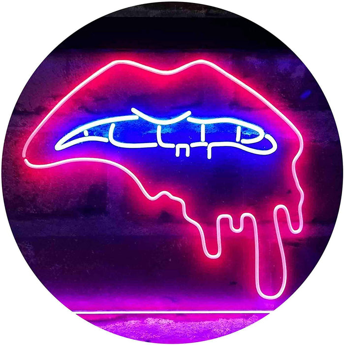 Biting Lip Bite Bleeding Art LED Light Sign - Way Up Gifts