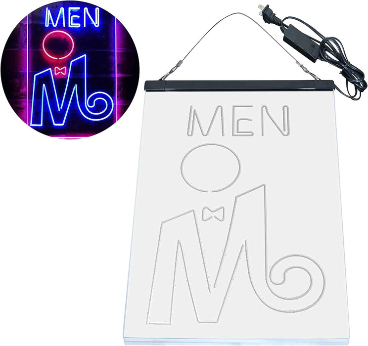 Retro Men Toilet Restroom LED Light Sign - Way Up Gifts