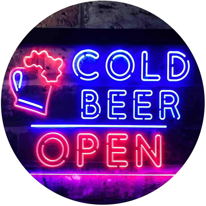 Bar Cold Beer Open LED Light Sign - Way Up Gifts