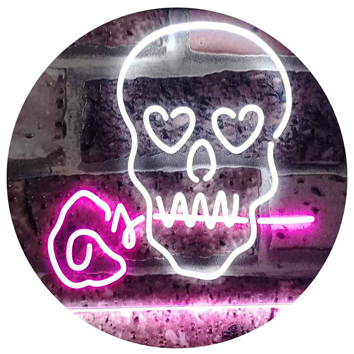 Skull with Rose LED Light Sign - Way Up Gifts