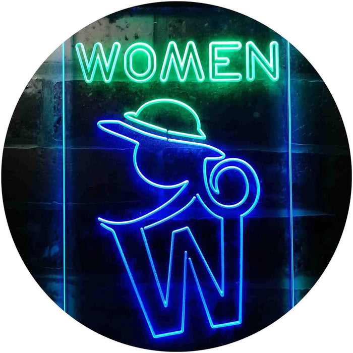 Retro Women Toilet Restroom LED Light Sign - Way Up Gifts