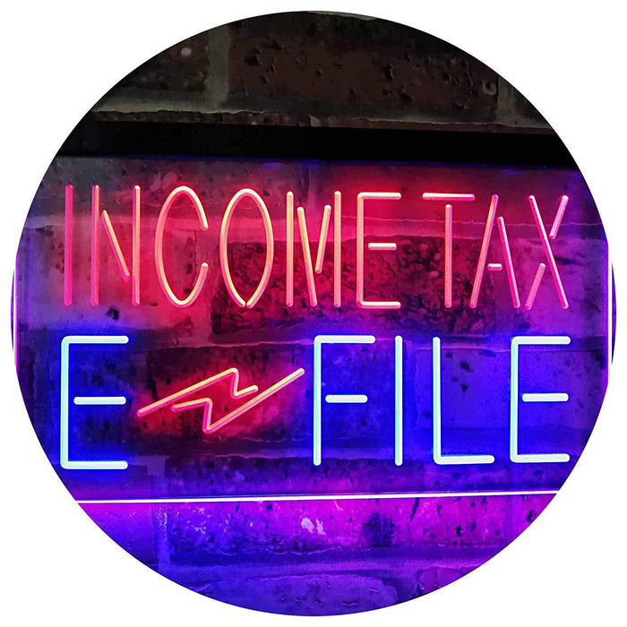 Income Tax E-File LED Light Sign - Way Up Gifts