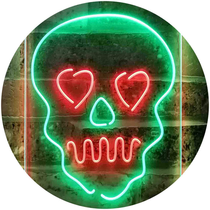 Skull Head Heart Eyes LED Light Sign - Way Up Gifts