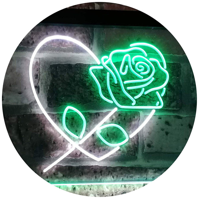 Rose Flower & Heart LED Light Sign - Way Up Gifts
