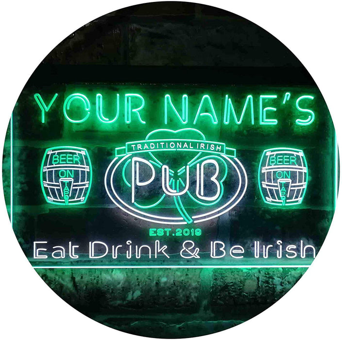 Personalized Traditional Irish Pub LED Light Sign - Way Up Gifts