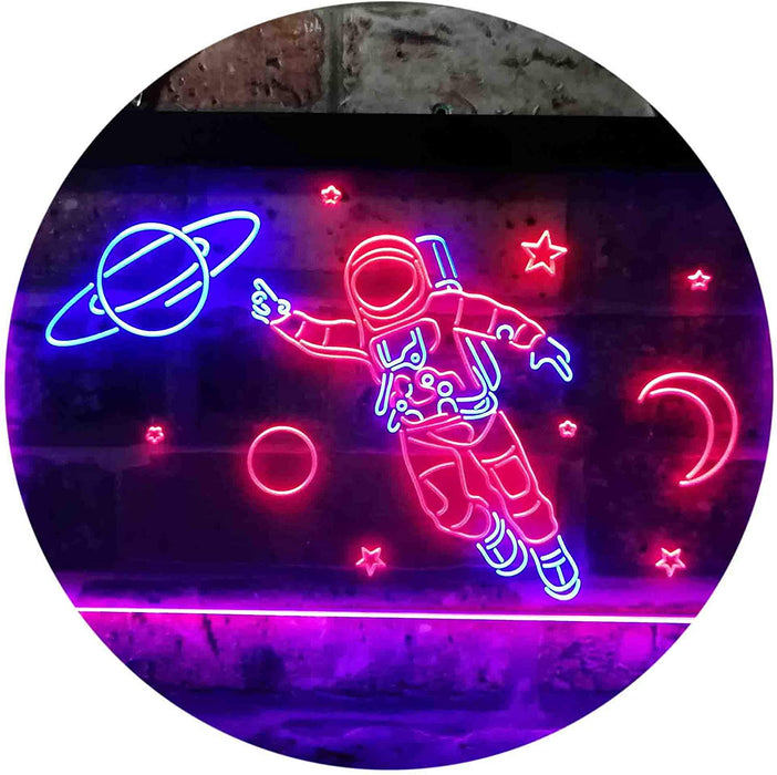 Astronaut Planets Stars Space Moon LED Light Sign - Way Up Gifts