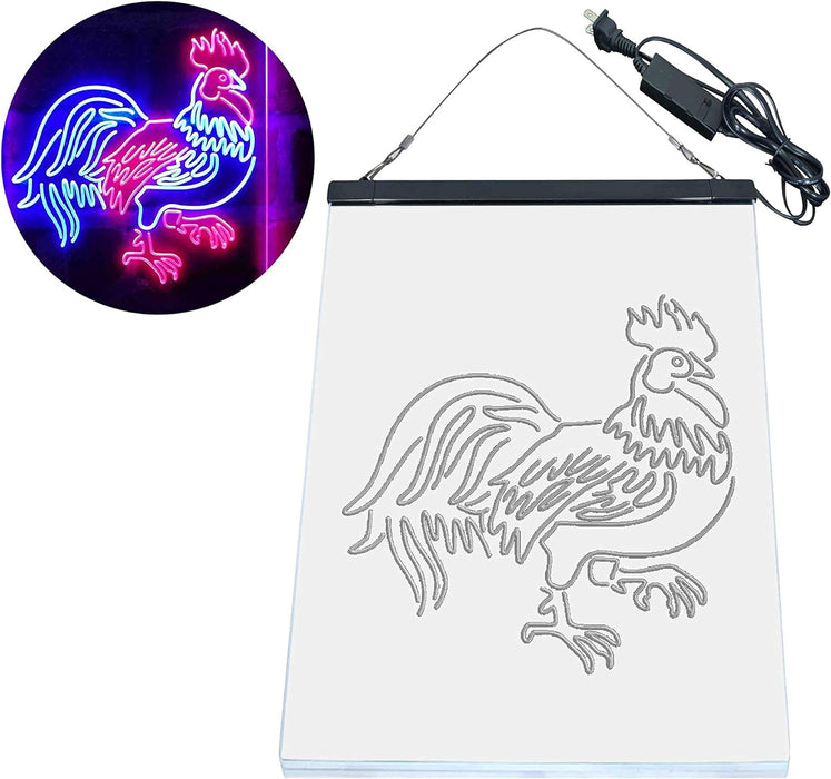 Rooster Chicken Lover Kid Room LED Light Sign - Way Up Gifts