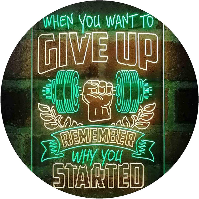 Remember Why You Started Fitness Gym Weightlifting LED Light Sign - Way Up Gifts