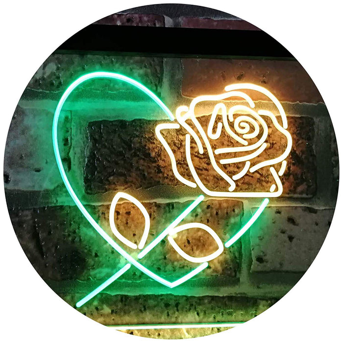 Rose Flower & Heart LED Light Sign - Way Up Gifts
