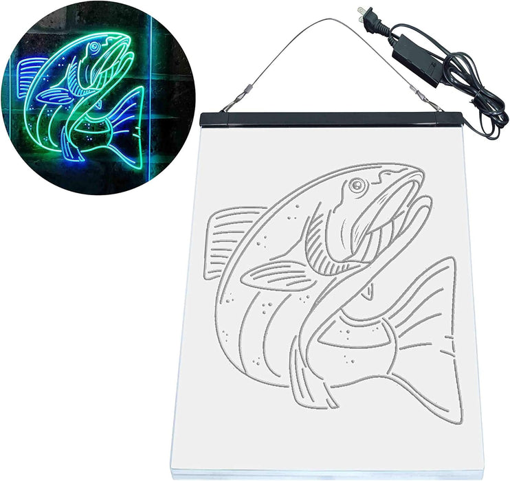 Salmon Fish LED Light Sign - Way Up Gifts
