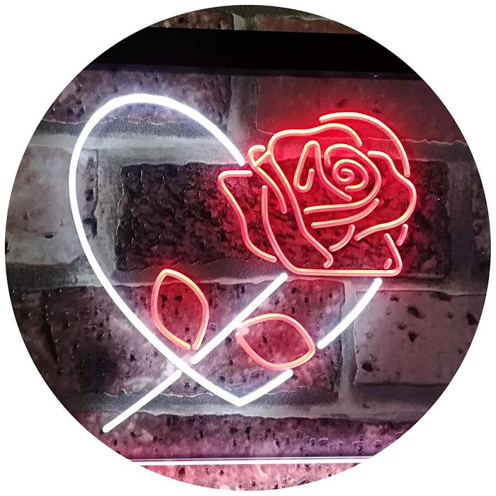 Rose Flower & Heart LED Light Sign - Way Up Gifts