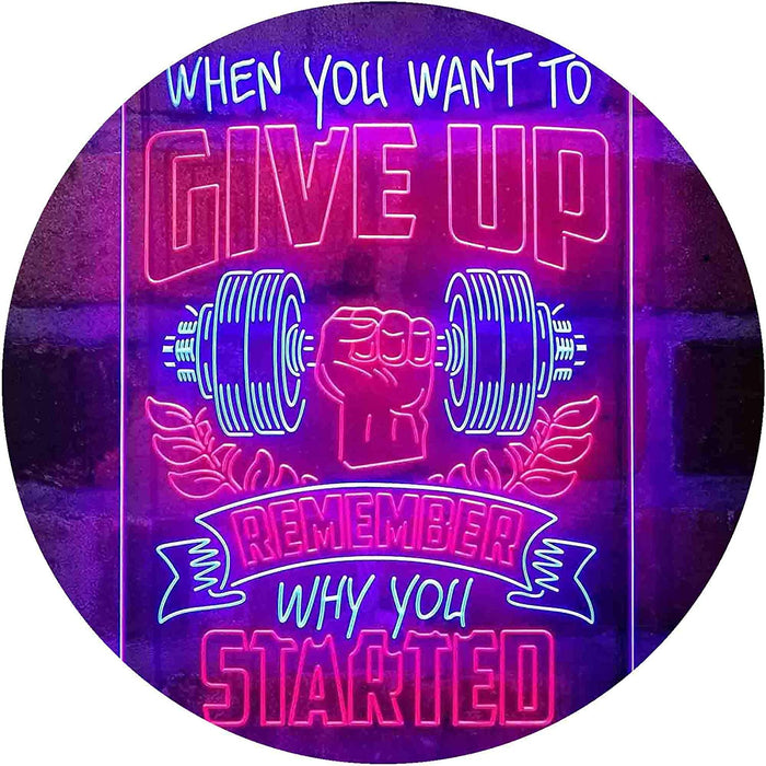 Remember Why You Started Fitness Gym Weightlifting LED Light Sign - Way Up Gifts