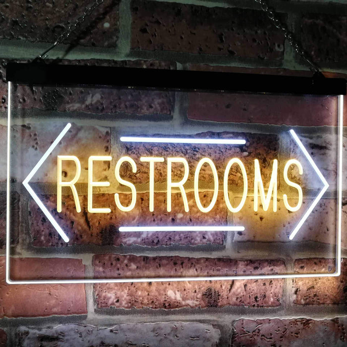 Restrooms Arrows LED Light Sign - Way Up Gifts