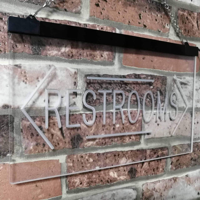 Restrooms Arrows LED Light Sign - Way Up Gifts