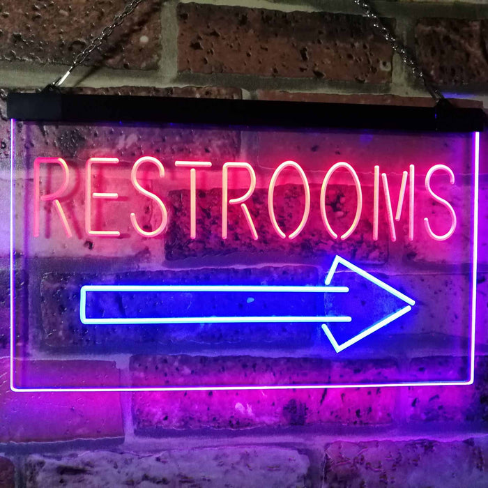 Right Restroom Arrow LED Light Sign - Way Up Gifts