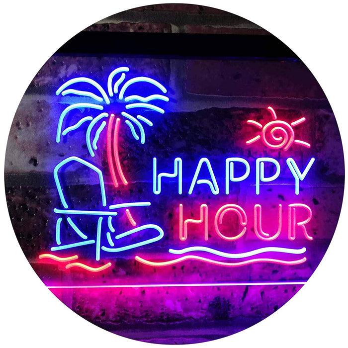 Beach Theme Happy Hour LED Light Sign - Way Up Gifts