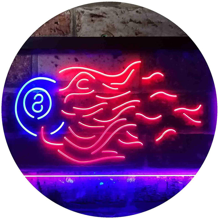 Fire 8 Ball Pool Billiards LED Light Sign - Way Up Gifts