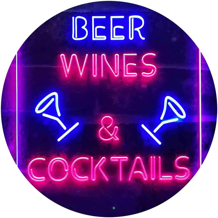 Beer Wine Cocktails LED Light Sign - Way Up Gifts