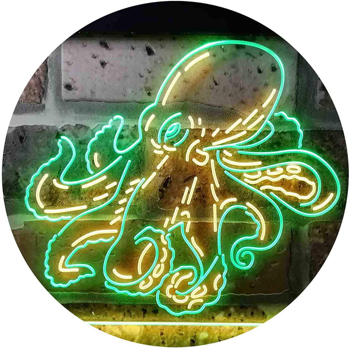 Sea Life Man Cave Ocean Decor Octopus LED Light Sign - Way Up Gifts