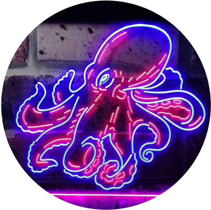 Sea Life Man Cave Ocean Decor Octopus LED Light Sign - Way Up Gifts