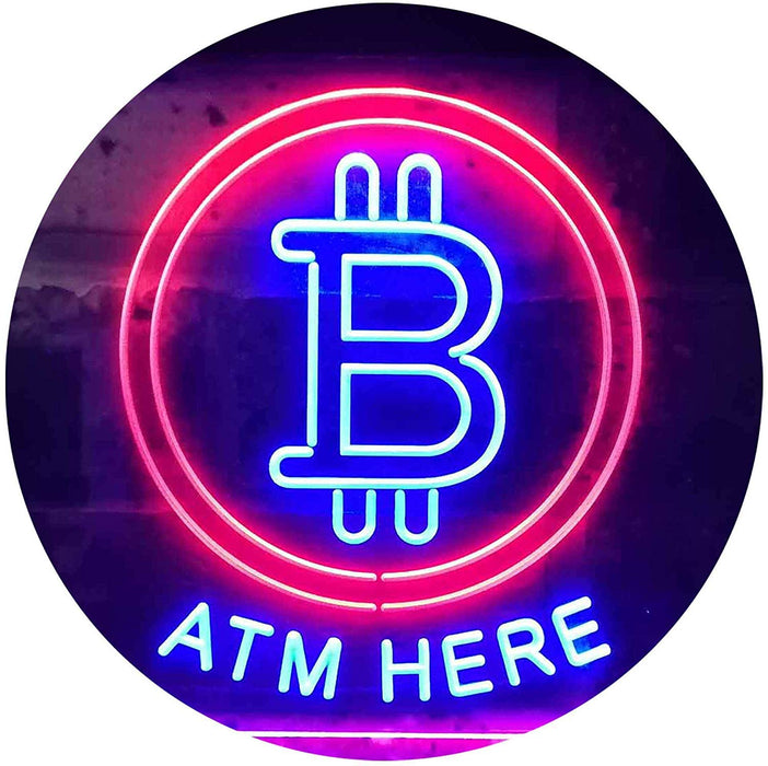 Bitcoin ATM Here LED Light Sign - Way Up Gifts