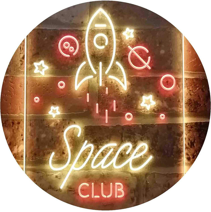 Rocket Space Club Kids Room Decor LED Light Sign - Way Up Gifts