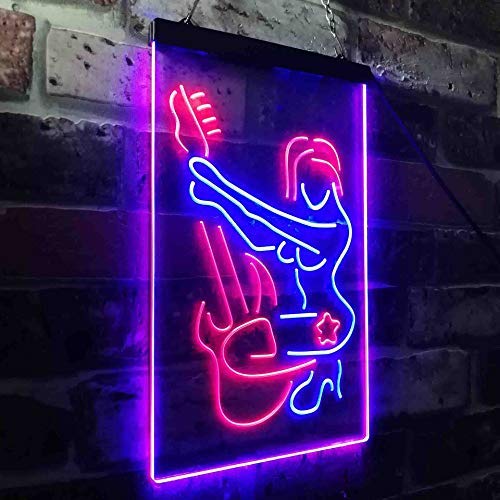 Sexy Girl Playing Guitar Music LED Light Sign - Way Up Gifts