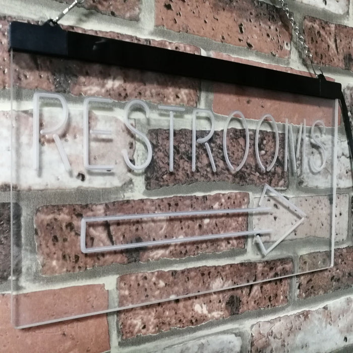 Right Restroom Arrow LED Light Sign - Way Up Gifts