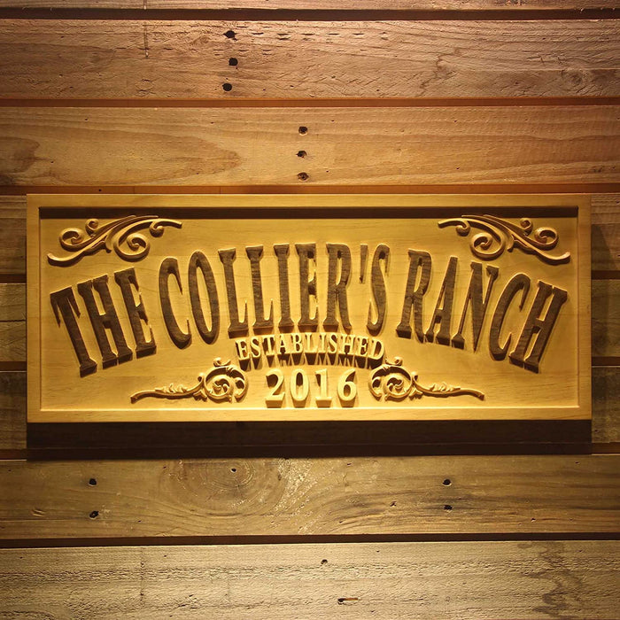 Personalized Ranch Farm Custom Wood Sign 3D Engraved Wall Plaque - Way Up Gifts