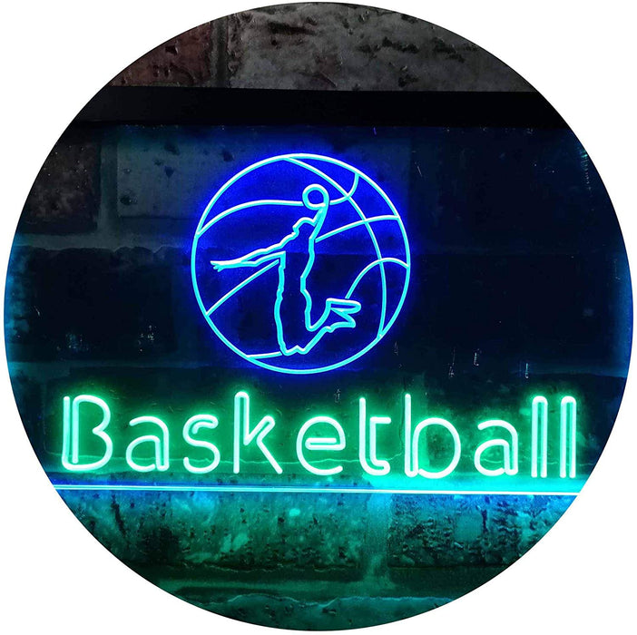 Sports Man Cave Basketball LED Light Sign - Way Up Gifts