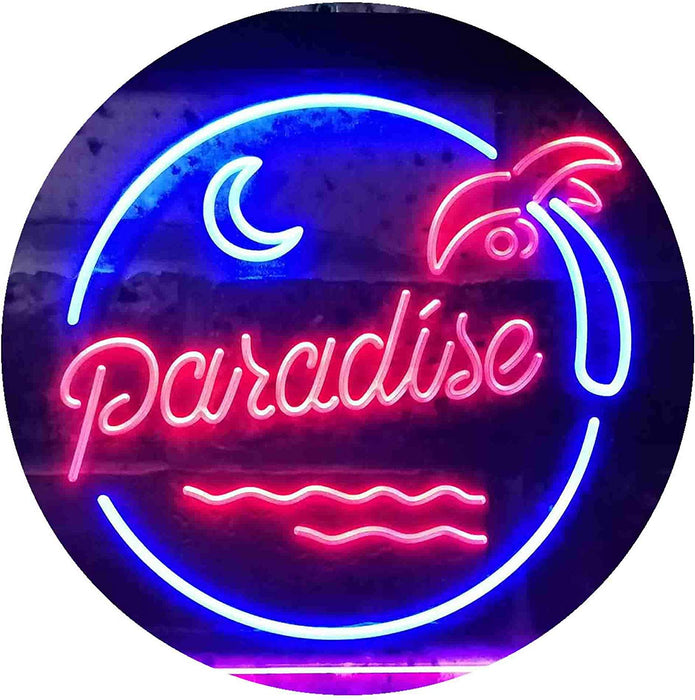 Beach Palm Tree Paradise Island LED Light Sign - Way Up Gifts