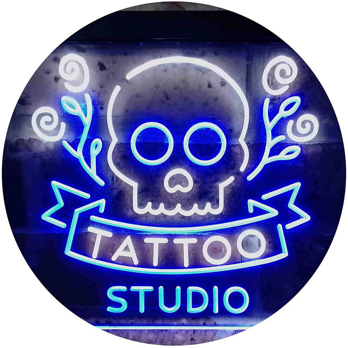 Skull Tattoo Studio LED Light Sign - Way Up Gifts