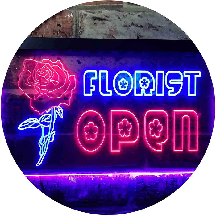 Flower Shop Florist Open LED Light Sign - Way Up Gifts