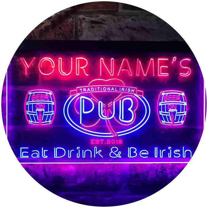 Personalized Traditional Irish Pub LED Light Sign - Way Up Gifts