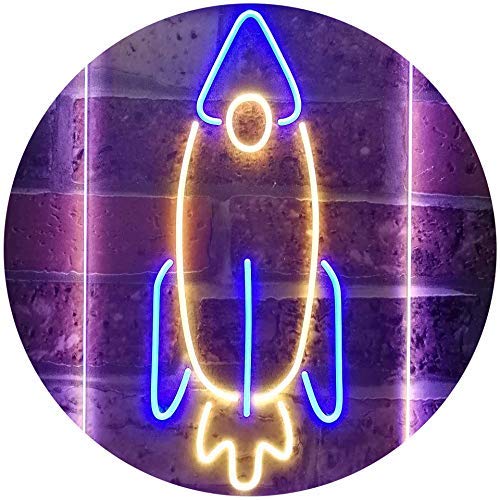 Space Shuttle Rocket Kids Wall Decor LED Light Sign - Way Up Gifts