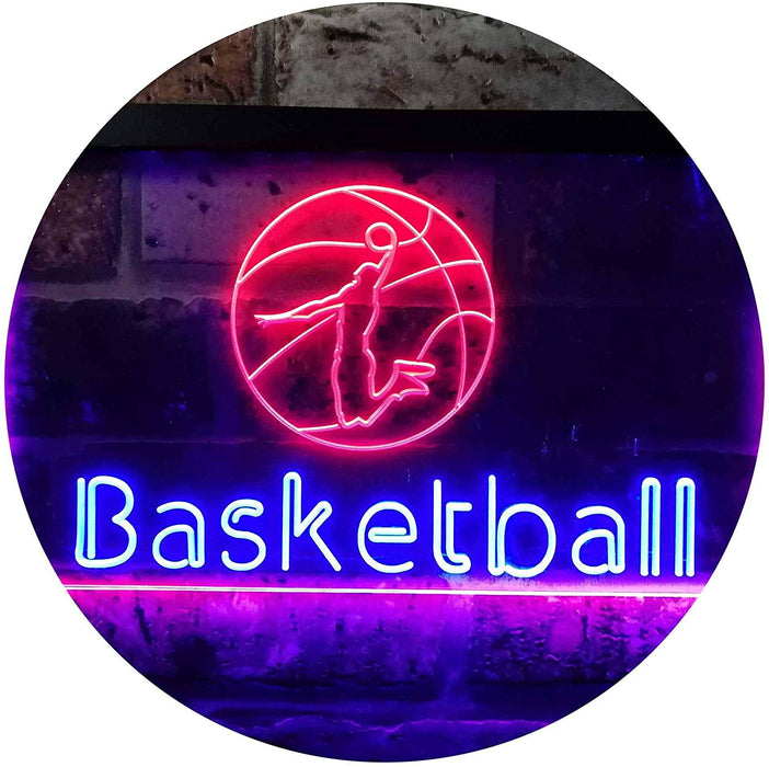 Sports Man Cave Basketball LED Light Sign - Way Up Gifts