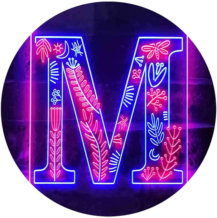 Family Name Letter M Initial Monogram LED Light Sign - Way Up Gifts