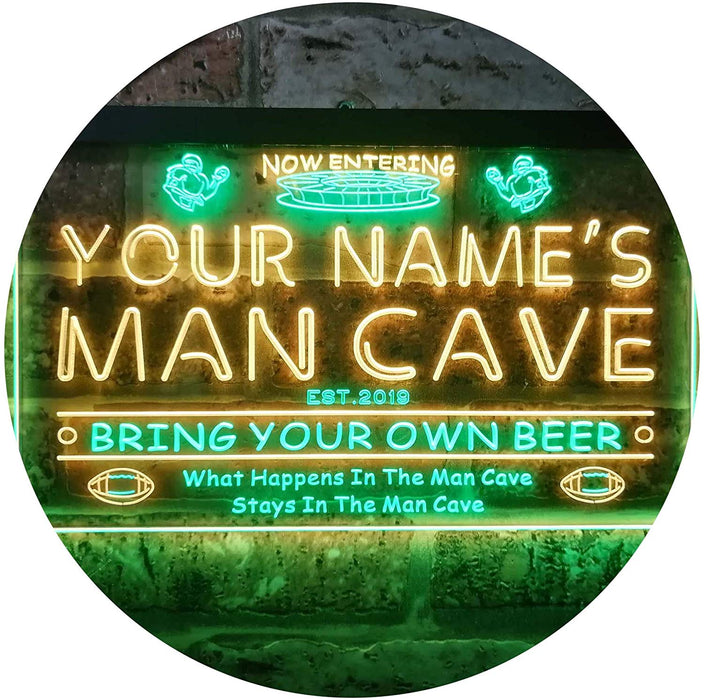 Personalized Sports Football Theme Man Cave LED Light Sign - Way Up Gifts