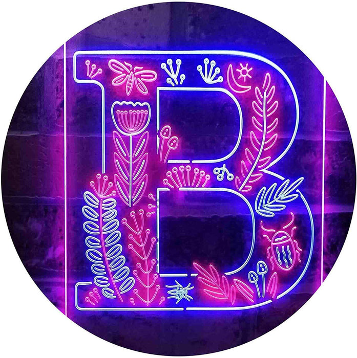 Family Name Letter B Monogram Initial LED Light Sign - Way Up Gifts