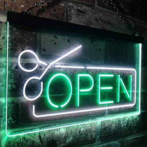 Scissors Open Barber Salon Hair Cuts LED Light Sign - Way Up Gifts