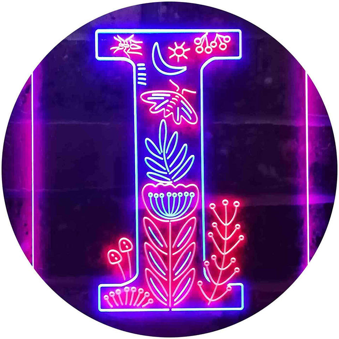 Family Name Letter I Monogram Initial LED Light Sign - Way Up Gifts
