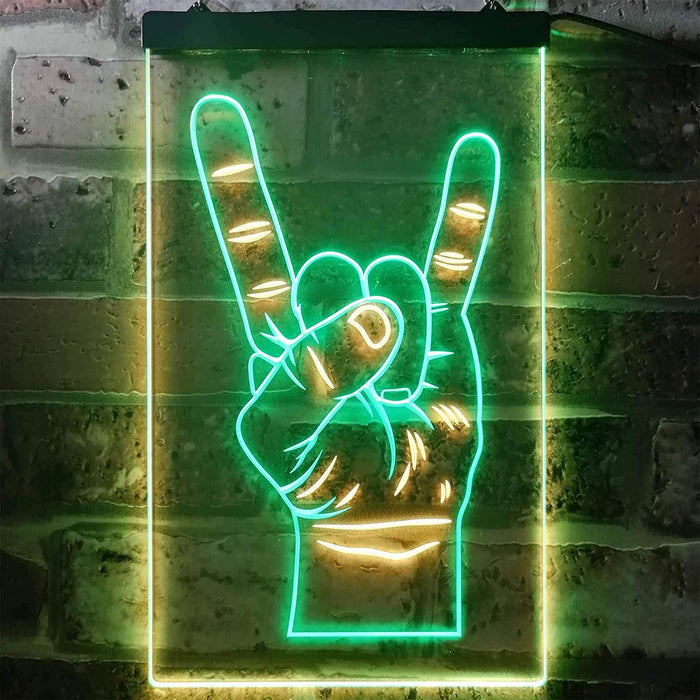 Rock n Roll Hand Sign of the Horns LED Light Sign - Way Up Gifts