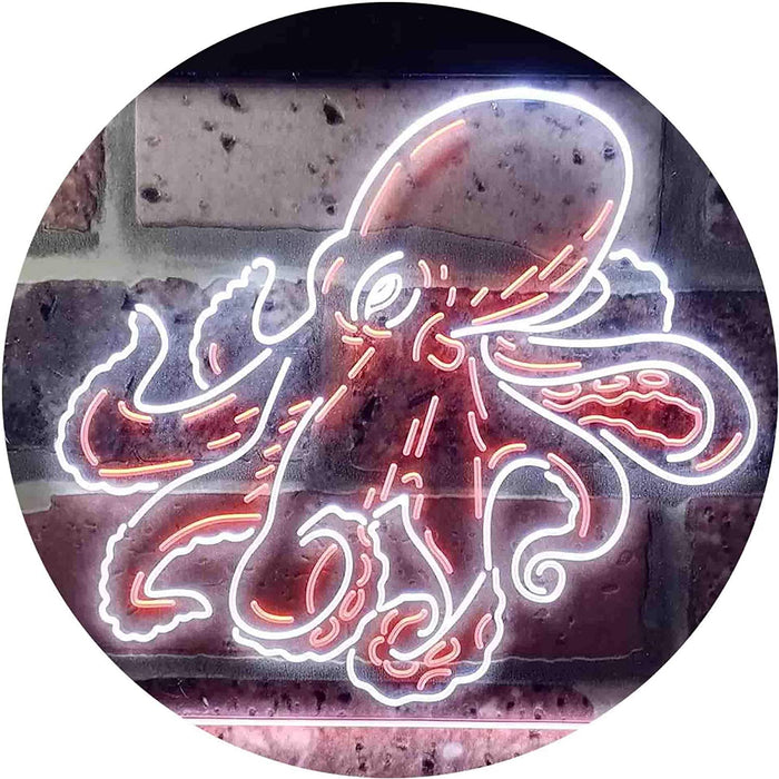 Sea Life Man Cave Ocean Decor Octopus LED Light Sign - Way Up Gifts